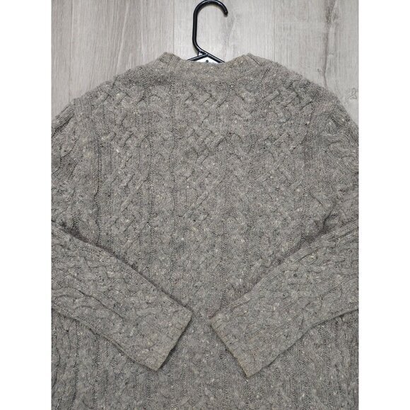 J‎ Jill Wool Cardigan Womens Medium Cable Knit Open Front Mohair Fisherman - Picture 3 of 10